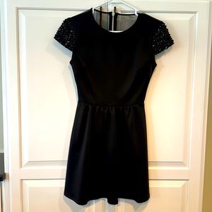 Black Capped Sleeve Dress